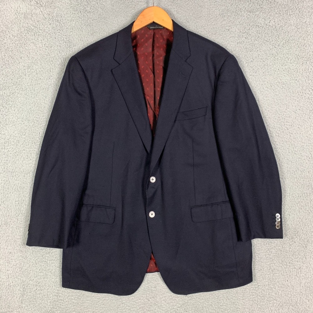 Samuelsohn Cashmere SB Gable Blazer Men's 46R Navy Two Button Canada Tailored